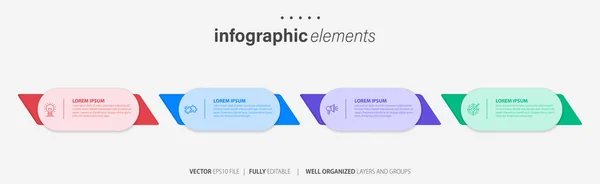 Diseño Plantillas Elementos Infografía Empresarial Con Iconos Opciones Pasos Banner — Vector de stock
