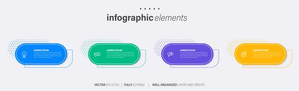 Conception Modèles Éléments Infographie Entreprise Avec Des Icônes Options Étapes — Image vectorielle