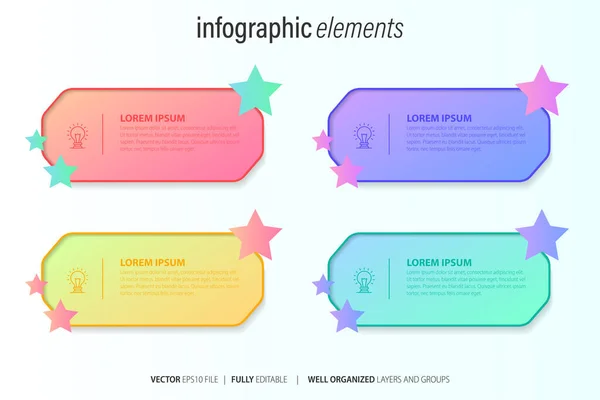 Modern Infographic Sjabloon Met Stappen Zakelijke Cirkel Template Met Opties — Stockvector