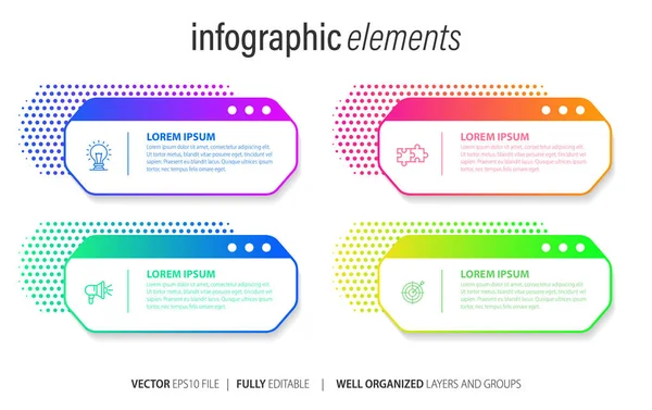 Moderne Infografik Vorlage Mit Schritten Geschäftskreisvorlage Mit Optionen Für Broschüre — Stockvektor