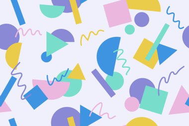 Premium Vector (124; Renkli Memphis tarzı nostaljik arka plan veya 80 'lerin pürüzsüz doksanları