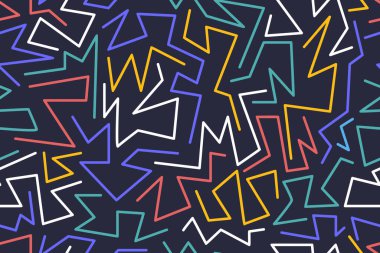 Premium Vector (124; Renkli Memphis tarzı nostaljik arka plan veya 80 'lerin pürüzsüz doksanları