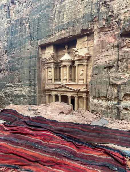 Khazneh Άλλως Treasury Petra Jordan Μνημείο Παγκόσμιας Κληρονομιάς Της Unesco — Φωτογραφία Αρχείου