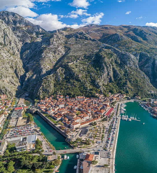 Altstadt Von Kotor Montenegro Drohnen Luftaufnahme — Stockfoto