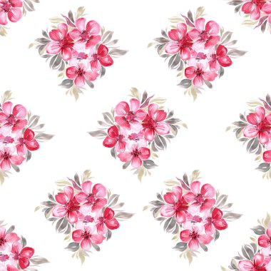 arkaplan desensiz kart kova kırmızı çiçekler, kağıt üzerinde suluboya