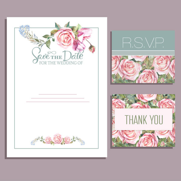 пригласительный билет на свадьбу с розами
