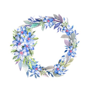 Beyaz arkaplanda mavi papatya çiçeği,