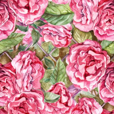 Kırmızı güllerle kusursuz kaynak deseni