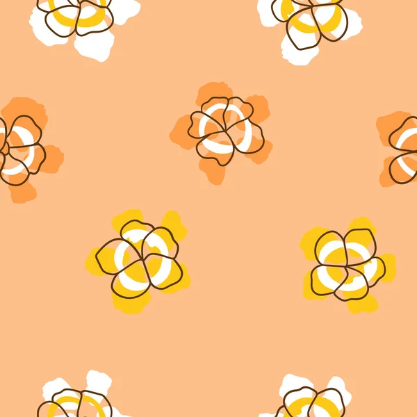 Dessinez Main Des Fleurs Abstraites Répétez Motif Sans Couture Illustration — Image vectorielle