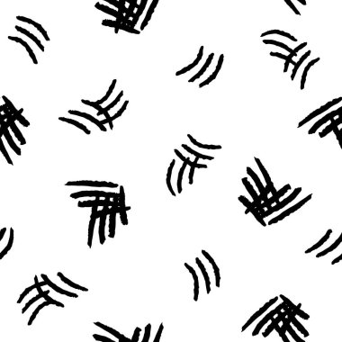 Boya fırçasıyla siyah ve beyaz desenler. Vektör çizimi. Baskı, hatıra defteri, tekstil, moda, hediye paketi ve duvar kağıdı deseni.