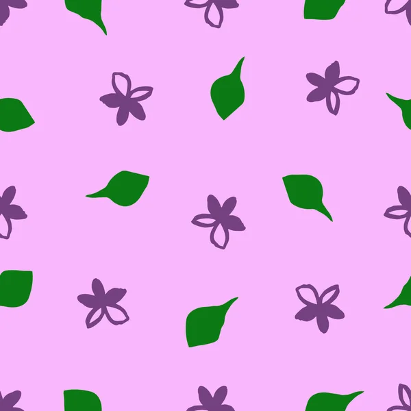 Winzige Schöne Blume Und Blütenblatt Nahtlos Wiederholen Muster Vektorillustration Muster — Stockvektor