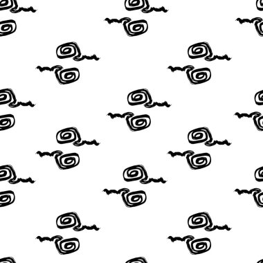 Black and white simple pattern with swirl shape. Vector illustration. Pattern for print, scrapbooking, textile, fashion, gift wrap and wallpaper.