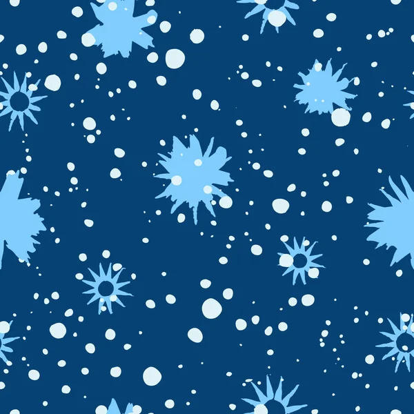 Sneeuwvlok Polka Stip Naadloze Herhaling Patroon Vector Illustratie Vector Illustratie — Stockvector