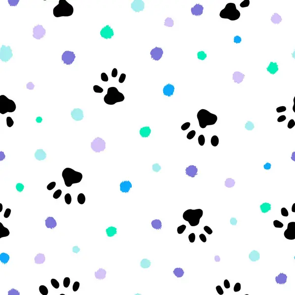 Animal Footprint Stain Flat Style Pattern Vector Illustration — Stock Vector