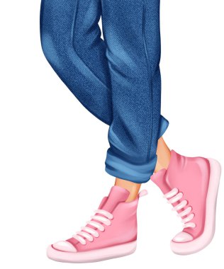 Girl legs drawing. Hand drawn girl fashion illustration