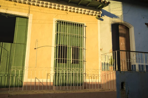 Solnedgång Över Några Trinidads Fasader Kubas — Stockfoto