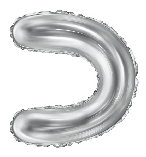 Silver Foil Inflatable Toys Font Hebrew Letters Balloons Illustration Realistic — Foto Stock