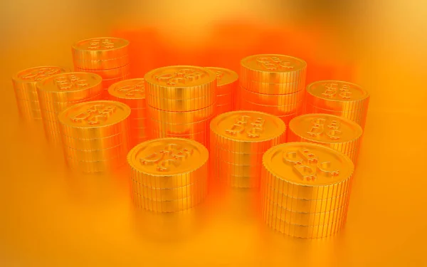 Stacks Gold Cbdc Money Coin Golden Background Finance Saving Money — Stock Photo, Image