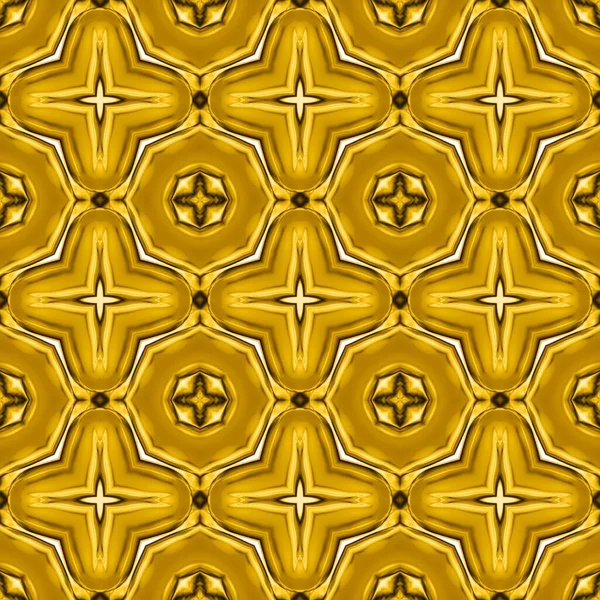 Moderna Enkla Geometriska Guld Blomma Sömlös Mönster Vit Bakgrund Ljusabstrakt — Stockfoto