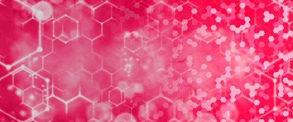 Abstract modern magenta homeycomb glowing light background. Hexagon red futuristic background. High quality illustration
