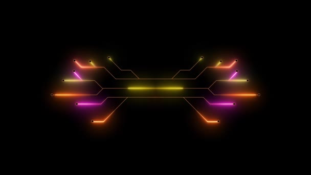 Abtract Neon Cytcuit Płytę Tła Technologia Elementów Płyty Głównej Podium — Wideo stockowe