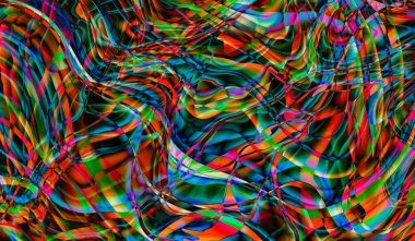 Psychedelic waves background colorful blue and orange,yellow,marble background.Imitation of a fluid art. Drawing with epoxy resin. Wallpaper for walls and interior. 