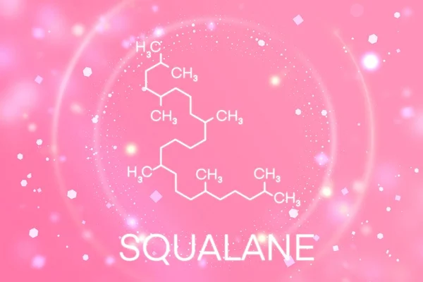 Chemical Formula Squalene Background Shimmering Particles Squalene Molecule Used Cosmetics — Stock Photo, Image