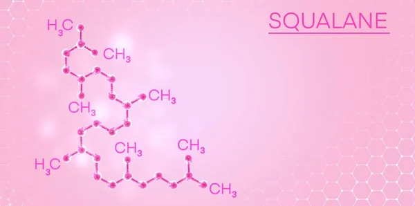 Formula Chimica Dello Squalene Sullo Sfondo Particelle Scintillanti Esagono Molecola — Foto Stock