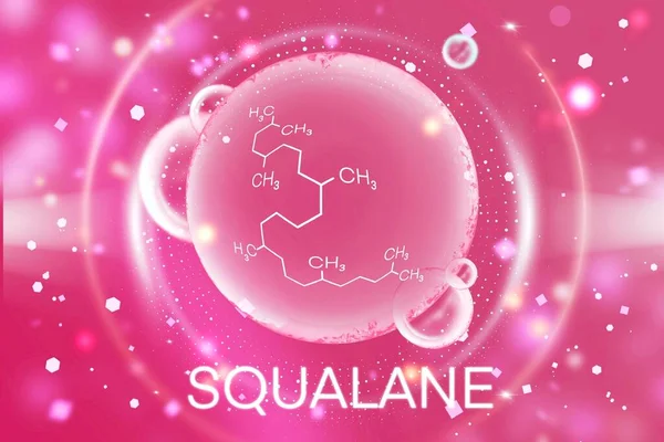 Chemical Formula Squalene Background Shimmering Particles Squalene Molecule Used Cosmetics — Stock Photo, Image