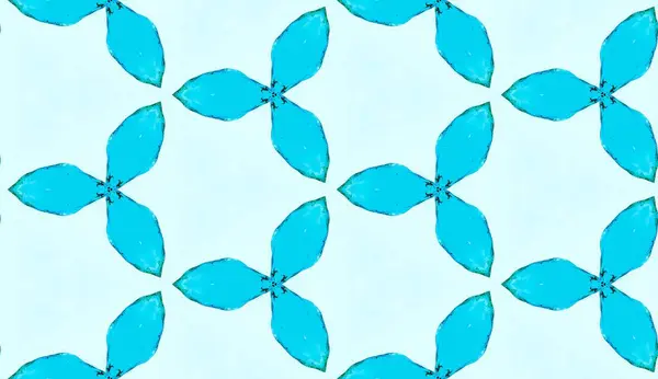 摘要波图古陶瓷蓝底 阿拉伯状无缝图案 最小的设计 印刷品 网状背景 表面的蓝色古色古香背景 — 图库照片
