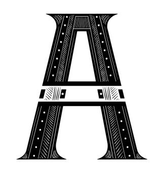 İlk harf A, izole edilmiş vintage heraldik monogram, antika vintage stil logo tasarımı. Yüksek kaliteli illüstrasyon