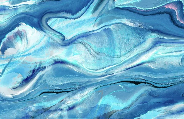 sapphirine Blue Luxury abstract fluid art painting in alcohol ink and watercolor technique, mixture of marble waves.Great sea wallpaper for interior in bedroom, office, hallway. Great pattern for