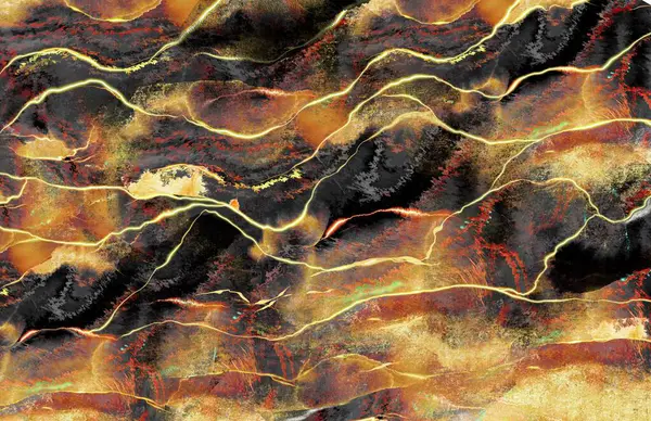 Horizontal composition Luxury Epoxy painting resin art modern abstract background in brown and golden glitter spots. Pastel marbled watercolor drawing effect with liquid fluid texture for background