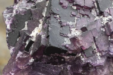 Violet Fluorite Mineral Sample Close-up