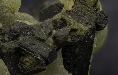 Prehnite Mineralinin Karmaşık Doğal Oluşumlarını Görüntüleyen Makro Yakın Çekim