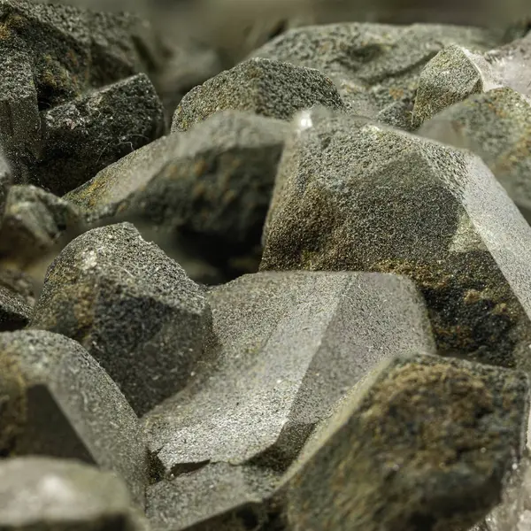 stock image Striking prase quartz cluster on a dark background, showcasing its unique green hues