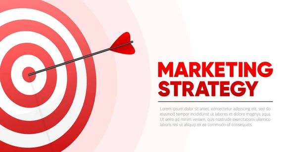 Concept Stratégie Marketing Cibler Entreprise Conception Réaliste Cible Rouge Les — Image vectorielle