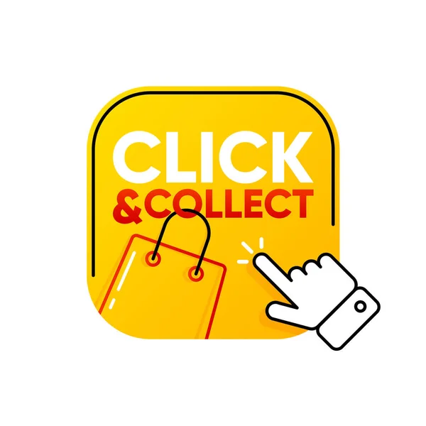 Click Collect Computer Mouse Pointer Online Shopping Vector Illustration — Stock Vector