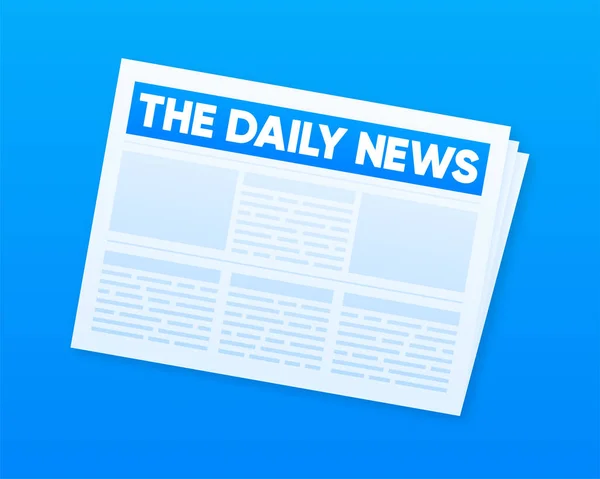 Daily News Jornal Dobrado Blank Para Modelo Página Notícias Ilustração — Vetor de Stock