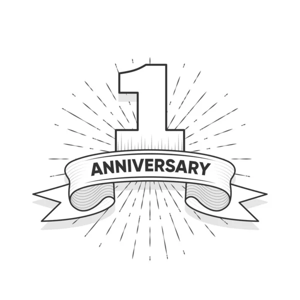Aniversario Estilo Logotipo Con Estilo Escritura Mano Para Evento Celebración — Archivo Imágenes Vectoriales