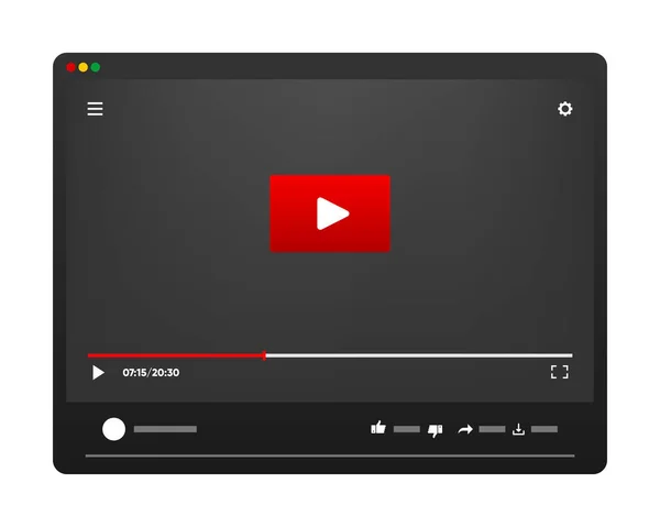 Video Player Template Web Mobile Applications Software Live Webinar Live — Stock Vector