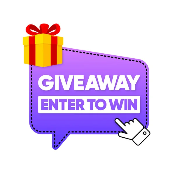 Giveaway Enter Win Caixa Presente Cartaz Para Postagem Mídia Social —  Vetores de Stock