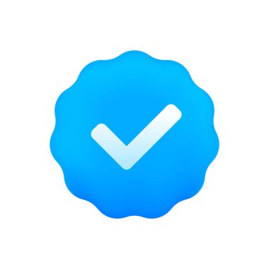 Profile Verification concept. Verified icon. Checked icon with checked social media icon style. Check the box. Approved, accepted, verified and secure. Vector illustration