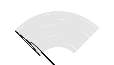Wipers are clearing the windshield. Wiping for the windshield of a car. Clean window, wiper blades. Vector illustration