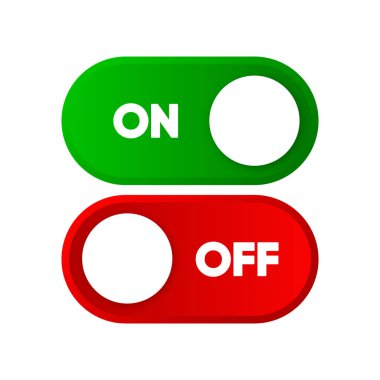 On or Off switch button. Concept of interface ui. On or Off mode. Vector illustration
