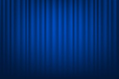 Kapalı ipeksi lüks perde sahnesi. Sahne ışıkları. Tiyatro perdeleri. Opera sahnesi. Vektör illüstrasyonu