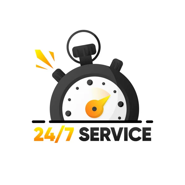 Service Service Banner Hours Day Days Week Help Support Concept — Image vectorielle