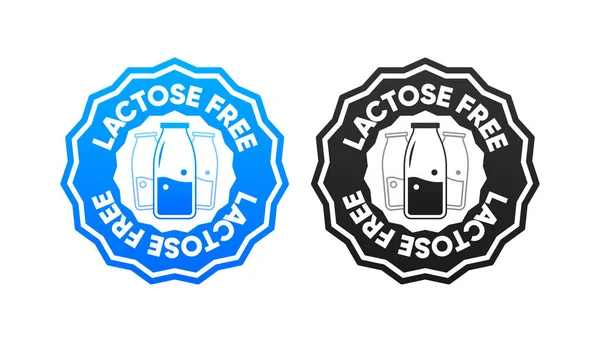 Lactose Free Icons Concept Healthy Natural Organic Food Stamps Various — Stockový vektor
