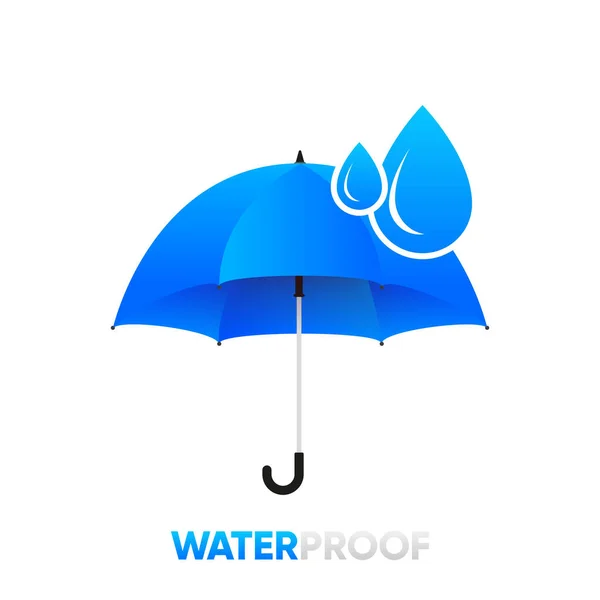防水アイコン パッケージ用防水アイコン 水滴保護の概念 白い背景に隔離されたロゴ ベクターイラスト — ストックベクタ