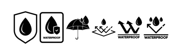 防水アイコン パッケージ用防水アイコン 水滴保護の概念 白い背景に隔離されたロゴ ベクターイラスト — ストックベクタ